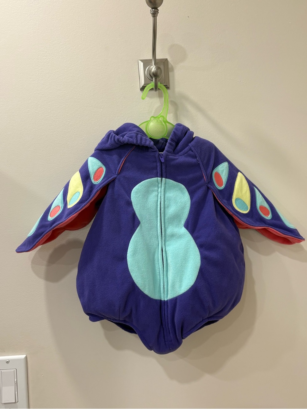 Carter's Purple Butterfly Wing Hooded Costume Jacket with Aqua Belly